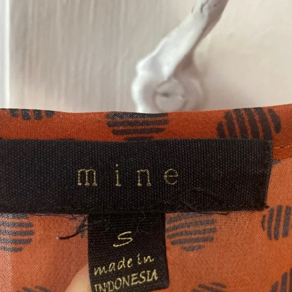 MINE  Sheer Orange Polka Dot Blouse - Picture 2 of 5